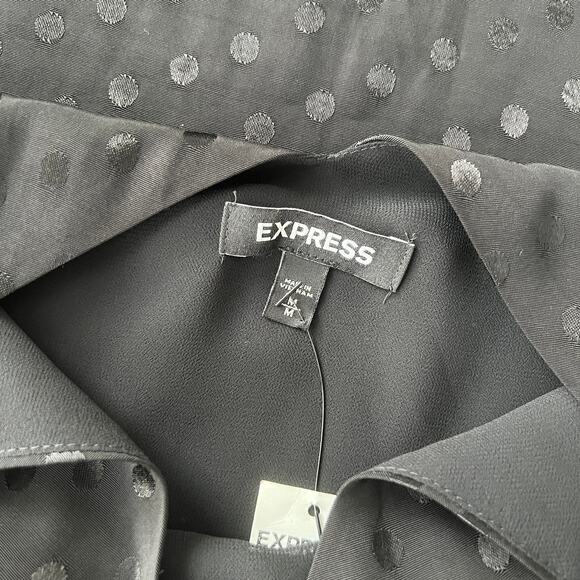 Express Black On Black Polka Dot Tank Medium NWT - Picture 8 of 9